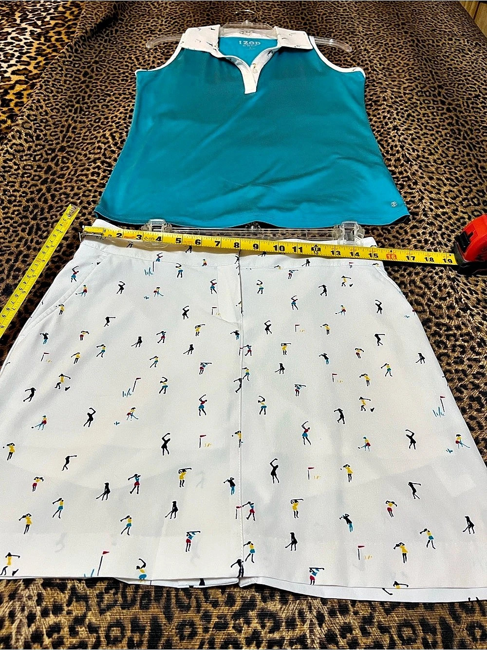 IZOD Golf Golfer Print Skort Printed Skirt Size Small